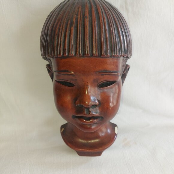 Achatit 108 African Child Tribal Mask Handcrafted Wall Art Ceramic Cultural - Picture 1 of 11
